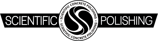 Scientific Concrete Polishing company logo in black and white